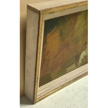 QUADRO DIPINTO OLIO TELA D'Accardi ANNI 70 Cavalli e Figure POSTESPRESSIONISTA