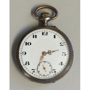 ANTICO OROLOGIO TASCA Cylindre ARGENTO 800 taschino OLD SILVER POCKET WATCH