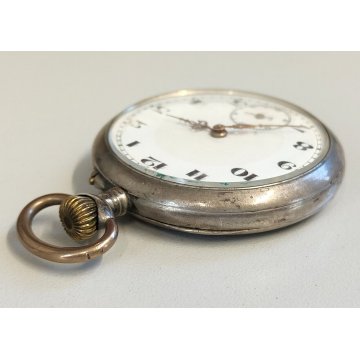 ANTICO OROLOGIO TASCA Cylindre ARGENTO 800 taschino OLD SILVER POCKET WATCH