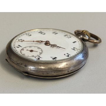 ANTICO OROLOGIO TASCA Cylindre ARGENTO 800 taschino OLD SILVER POCKET WATCH