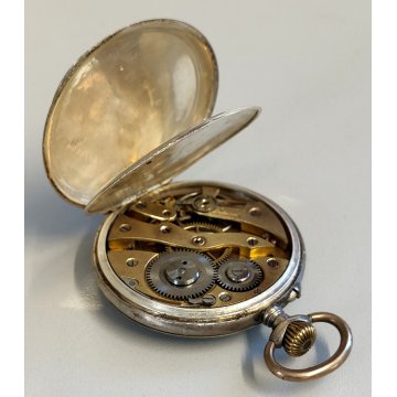 ANTICO OROLOGIO TASCA Cylindre ARGENTO 800 taschino OLD SILVER POCKET WATCH