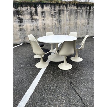 TAVOLO ROTONDO LAMINATO BIANCO 6 SEDIA Play ITALY ROUND TABLE CHAIRS Tulip STYLE