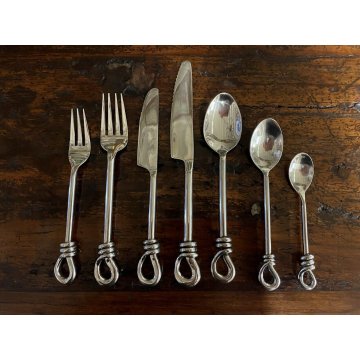 SET POSATE 12 Pers. ACCIAIO INOSSIDABILE DESIGN Gourmet Twist KNOT FLATWARE '900