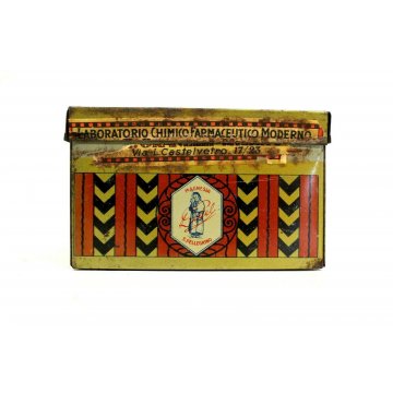 ANTICA SCATOLA LATTA VINTAGE TIN BOX MAGNESIA S. Pellegrino ANNI 1930/40