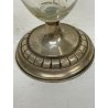 COPPIA GRANDE VASO CRISTALLO Bohemia MOLATO METALLO ARGENTATO VINTAGE 38 cm/h