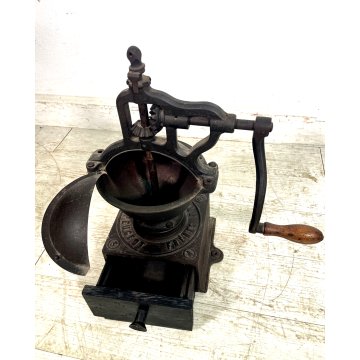 ANTICO GRANDE MACINACAFFE grinder Peugeot BREVETES A3 MACININO GHISA 49cm/h '800