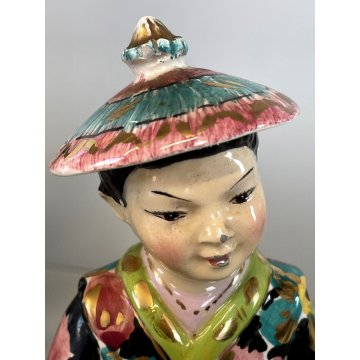 COPPIA SCULTURA CERAMICA Alma FIGURE ORIENTE Mod. 85/86 BOY GIRL ANNI '50 DANNI