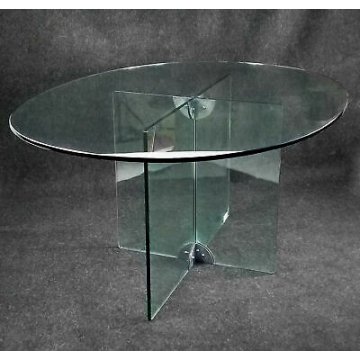 TAVOLO EROS CRISTALLO DESIGN PIERANGELO GALLOTTI E RADICE 1971 VETRO SALA PRANZO