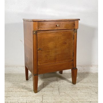 ANTICO COMODINO IMPERO 1800 LEGNO NOCE MASSELLO CAMERA LETTO SALOTTO CREDENZA