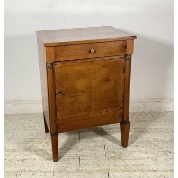 ANTICO COMODINO IMPERO 1800 LEGNO NOCE MASSELLO CAMERA LETTO SALOTTO CREDENZA