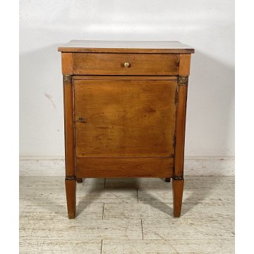 ANTICO COMODINO IMPERO 1800 LEGNO NOCE MASSELLO CAMERA LETTO SALOTTO CREDENZA