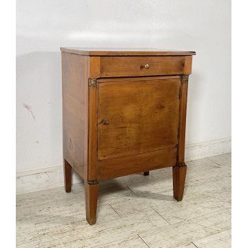 ANTICO COMODINO IMPERO 1800 LEGNO NOCE MASSELLO CAMERA LETTO SALOTTO CREDENZA