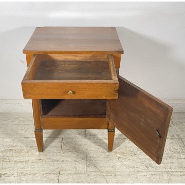 ANTICO COMODINO IMPERO 1800 LEGNO NOCE MASSELLO CAMERA LETTO SALOTTO CREDENZA