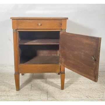 ANTICO COMODINO IMPERO 1800 LEGNO NOCE MASSELLO CAMERA LETTO SALOTTO CREDENZA