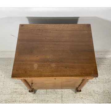 ANTICO COMODINO IMPERO 1800 LEGNO NOCE MASSELLO CAMERA LETTO SALOTTO CREDENZA