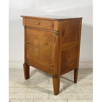 ANTICO COMODINO IMPERO 1800 LEGNO NOCE MASSELLO CAMERA LETTO SALOTTO CREDENZA