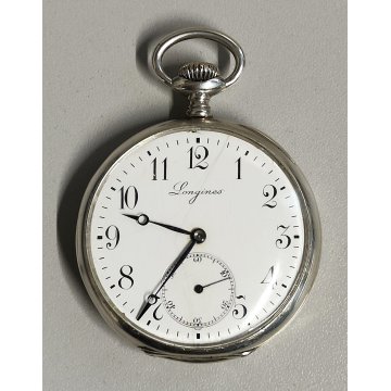 ANTICO OROLOGIO TASCA Longines EFCo CAL. 18.69N anni 50 OLD SILVER POCKET WATCH