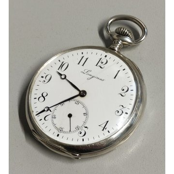 ANTICO OROLOGIO TASCA Longines EFCo CAL. 18.69N anni 50 OLD SILVER POCKET WATCH