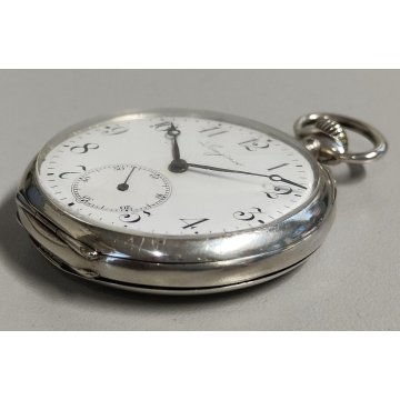 ANTICO OROLOGIO TASCA Longines EFCo CAL. 18.69N anni 50 OLD SILVER POCKET WATCH