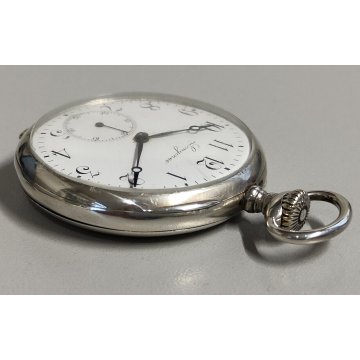 ANTICO OROLOGIO TASCA Longines EFCo CAL. 18.69N anni 50 OLD SILVER POCKET WATCH