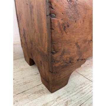 ANTICA PICCOLA CASSAPANCA legno PIOPPO 98 cm epoca 1800 OLD WOOD CHEST FORMELLA