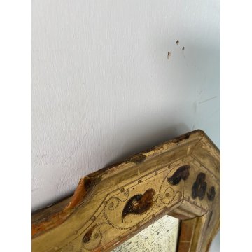 ANTICA SPECCHIERA VASSOIO DORATA SPECCHIO PARETE LEGNO ORO CORNICE EPOCA '800