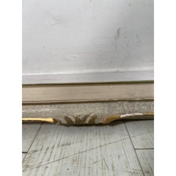 GRANDE ANTICA CORNICE BIANCA DORATA LEGNO SCOLPITO 83 cm x 63 cm EPOCA '900