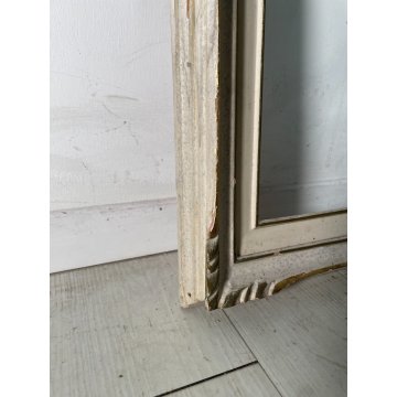 GRANDE ANTICA CORNICE BIANCA DORATA LEGNO SCOLPITO 83 cm x 63 cm EPOCA '900