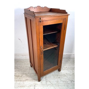 ANTICA VETRINETTA LEGNO ROVERE EPOCA '900 DISPENSA MOBILE ANTA VETRINA BACHECA