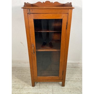 ANTICA VETRINETTA LEGNO ROVERE EPOCA '900 DISPENSA MOBILE ANTA VETRINA BACHECA