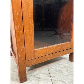 ANTICA VETRINETTA LEGNO ROVERE EPOCA '900 DISPENSA MOBILE ANTA VETRINA BACHECA