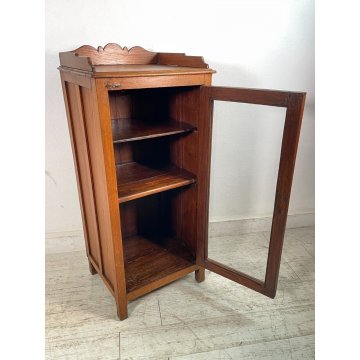 ANTICA VETRINETTA LEGNO ROVERE EPOCA '900 DISPENSA MOBILE ANTA VETRINA BACHECA