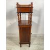 ANTICO COMODINO ETAGERE 2 RIPIANI LEGNO NOCE epoca 1900 TAVOLINO NIGHT TABLE OLD