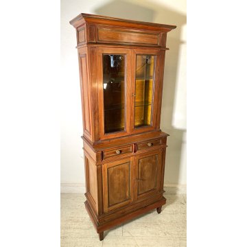 ANTICA VETRINA LEGNO MOGANO PICCOLO BUFFET EPOCA '900 DISPENSA CREDENZA MOBILE