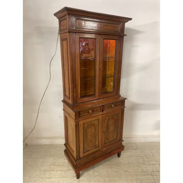 ANTICA VETRINA LEGNO MOGANO PICCOLO BUFFET EPOCA '900 DISPENSA CREDENZA MOBILE