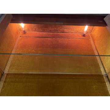 ANTICA VETRINA LEGNO MOGANO PICCOLO BUFFET EPOCA '900 DISPENSA CREDENZA MOBILE