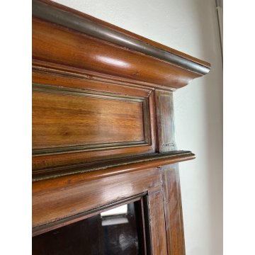 ANTICA VETRINA LEGNO MOGANO PICCOLO BUFFET EPOCA '900 DISPENSA CREDENZA MOBILE