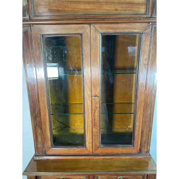 ANTICA VETRINA LEGNO MOGANO PICCOLO BUFFET EPOCA '900 DISPENSA CREDENZA MOBILE