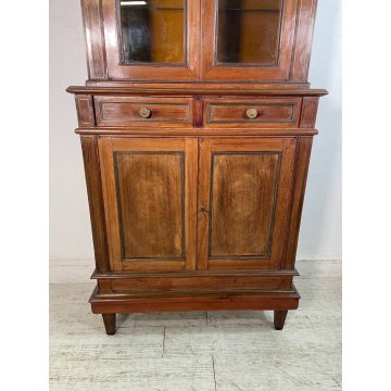 ANTICA VETRINA LEGNO MOGANO PICCOLO BUFFET EPOCA '900 DISPENSA CREDENZA MOBILE