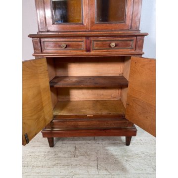 ANTICA VETRINA LEGNO MOGANO PICCOLO BUFFET EPOCA '900 DISPENSA CREDENZA MOBILE