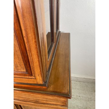 ANTICA VETRINA LEGNO MOGANO PICCOLO BUFFET EPOCA '900 DISPENSA CREDENZA MOBILE