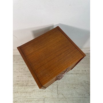 COMODINO VINTAGE LEGNO DESIGN ANNI 60 CASSETTIERA TAVOLINO NIGHT TABLE MOBILETTO