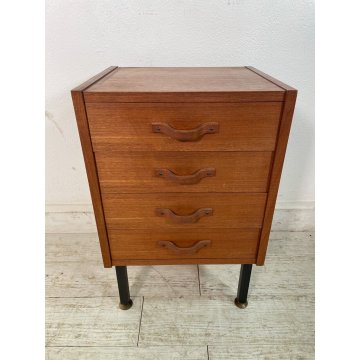 COMODINO VINTAGE LEGNO DESIGN ANNI 60 CASSETTIERA TAVOLINO NIGHT TABLE MOBILETTO