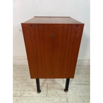 COMODINO VINTAGE LEGNO DESIGN ANNI 60 CASSETTIERA TAVOLINO NIGHT TABLE MOBILETTO