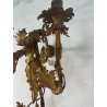 GRANDE APPLIQUE BRONZO DORATO 85 CM STILE LUIGI XVI LAMPADA da PARETE TRE FIAMME