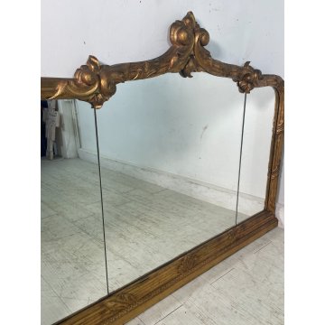 ANTICA GRANDE SPECCHIERA CAMINIERA LEGNO DORATO EPOCA '900 MIRROR FIREPLACE