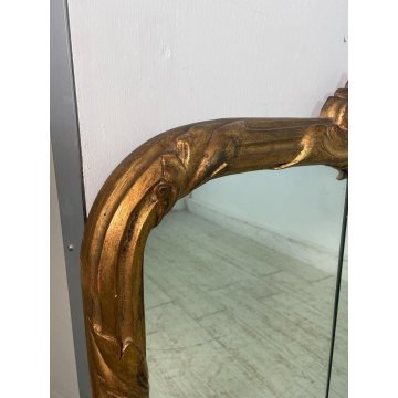 ANTICA GRANDE SPECCHIERA CAMINIERA LEGNO DORATO EPOCA '900 MIRROR FIREPLACE