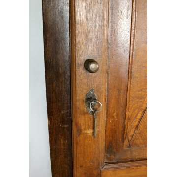 ANTICO GRANDE MOBILE DISPENSA MADIA CREDENZA ANTA '800 LEGNO CASTAGNO 5 RIPIANI 