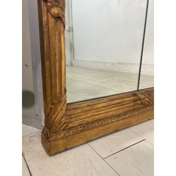 ANTICA GRANDE SPECCHIERA CAMINIERA LEGNO DORATO EPOCA '900 MIRROR FIREPLACE