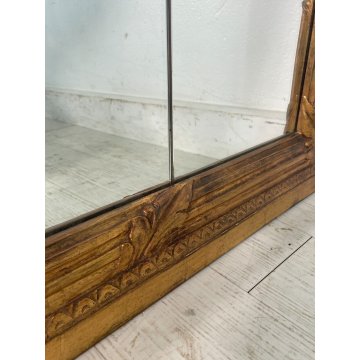 ANTICA GRANDE SPECCHIERA CAMINIERA LEGNO DORATO EPOCA '900 MIRROR FIREPLACE